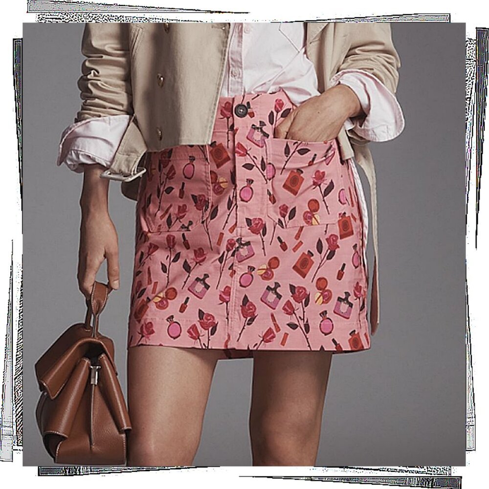 NWT: Pink & Black “The Anisa Makhoul” Colette Mini Skirt (XS) by Maeve